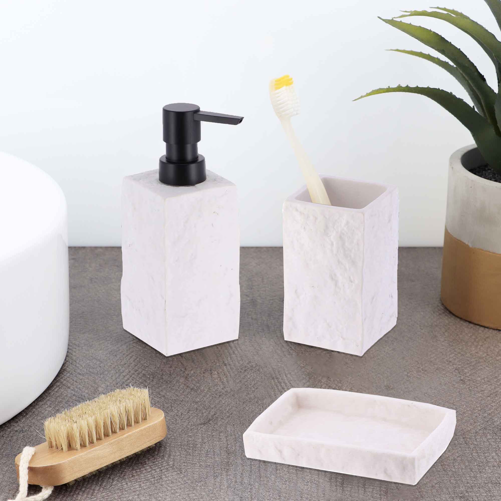 Stone-Effect Soap Dish Holder Resin Tray