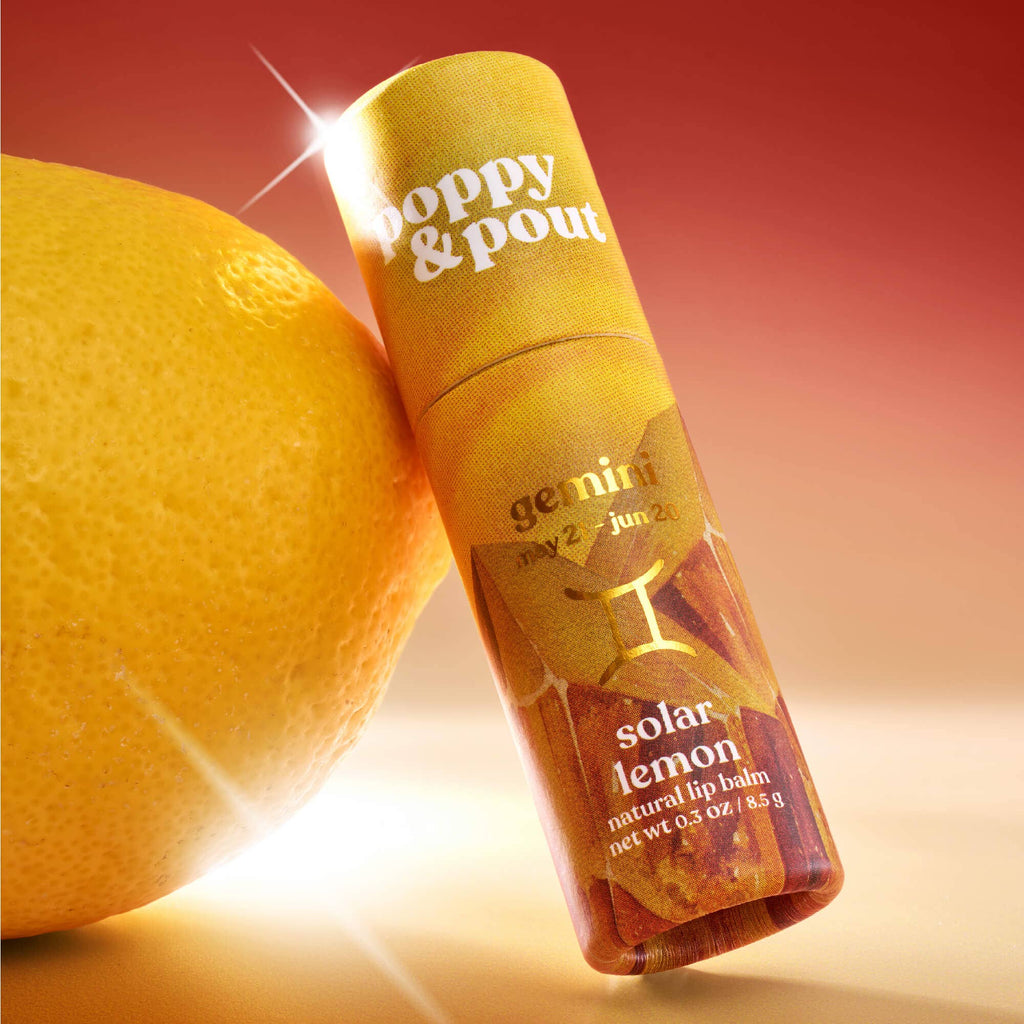 Poppy & Pout - Lip Balm, Zodiac, Gemini Solar Lemon