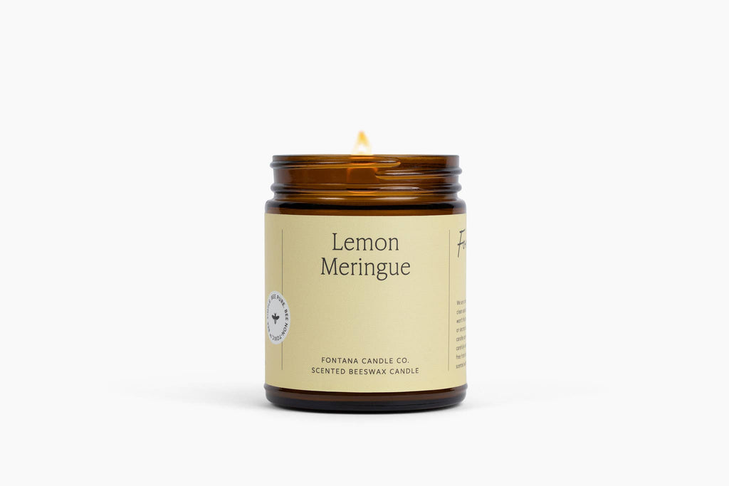 Fontana Candle Co. - Valley Junction - Lemon Meringue Essential Oil Beeswax Jar Candle: Non-Toxic