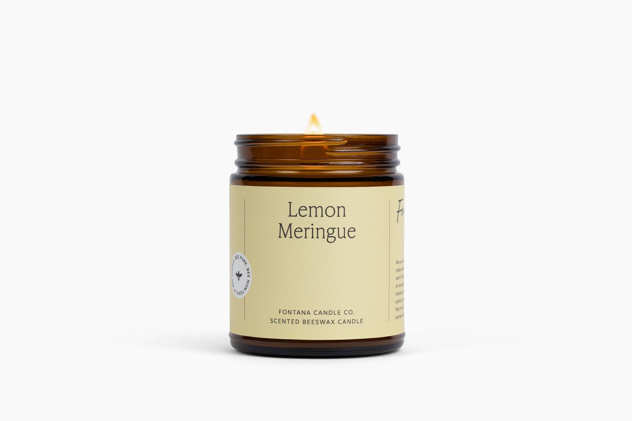 Fontana Candle Co. - Valley Junction - Lemon Meringue Essential Oil Beeswax Jar Candle: Non-Toxic