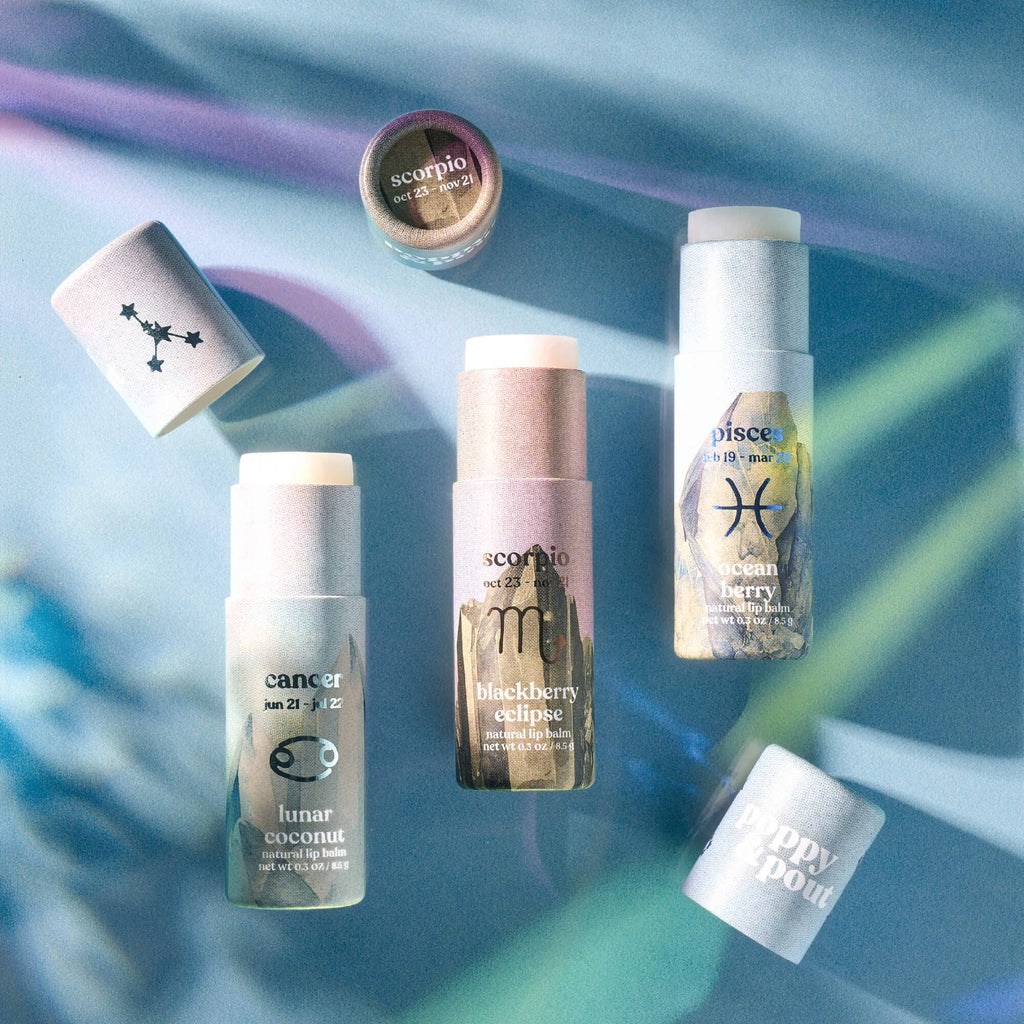 Poppy & Pout - Lip Balm, Zodiac, Pisces Ocean Berry