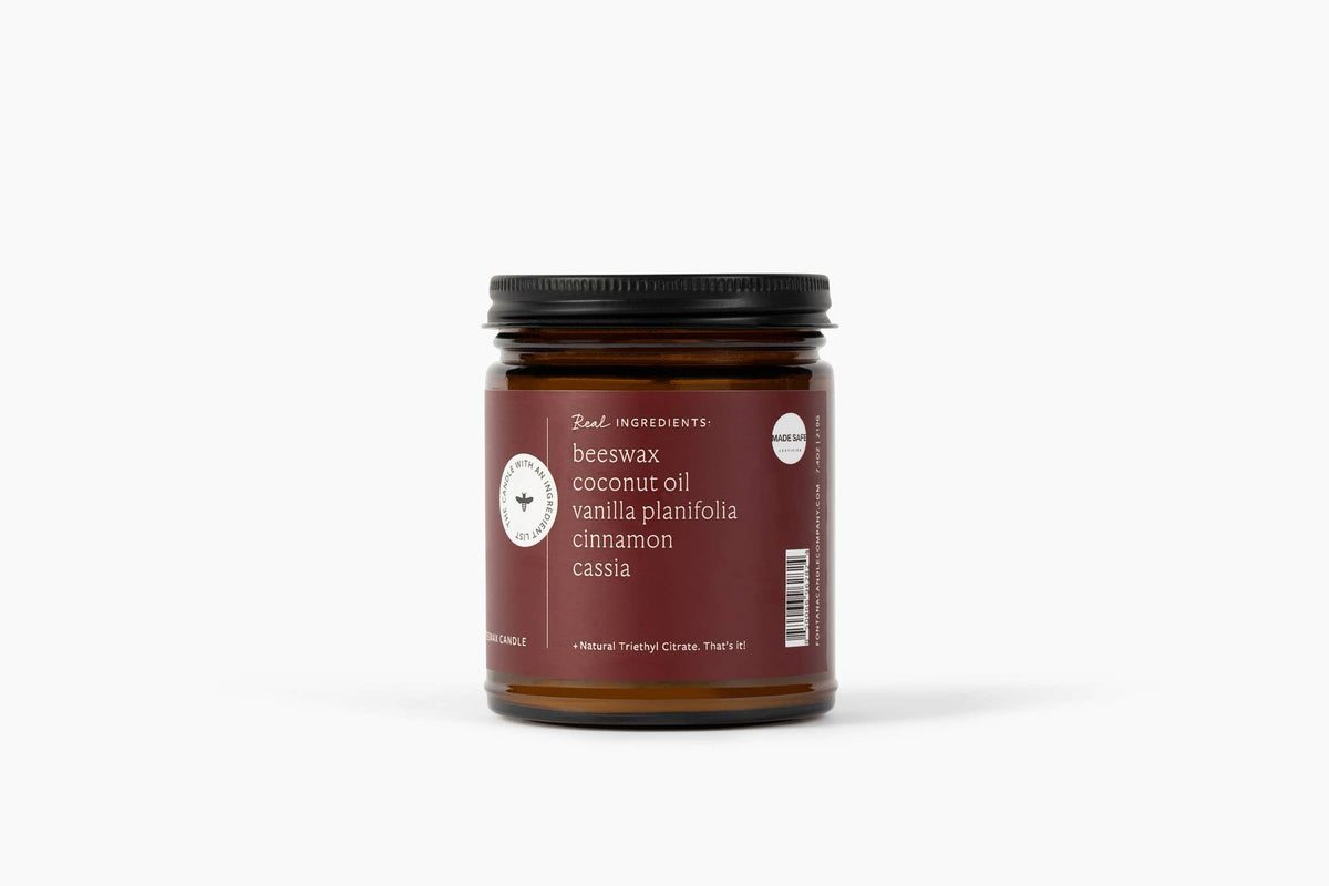Fontana Candle Co. - Warm Flannel Beeswax & Essential Oil Jar Candle: Non-Toxic