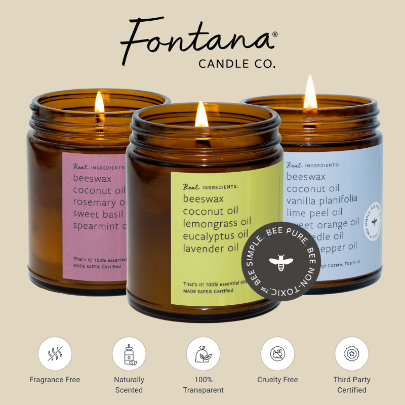 Fontana Candle Co. - Pumpkin Pie Essential Oil Beeswax Jar Candle: Non-Toxic