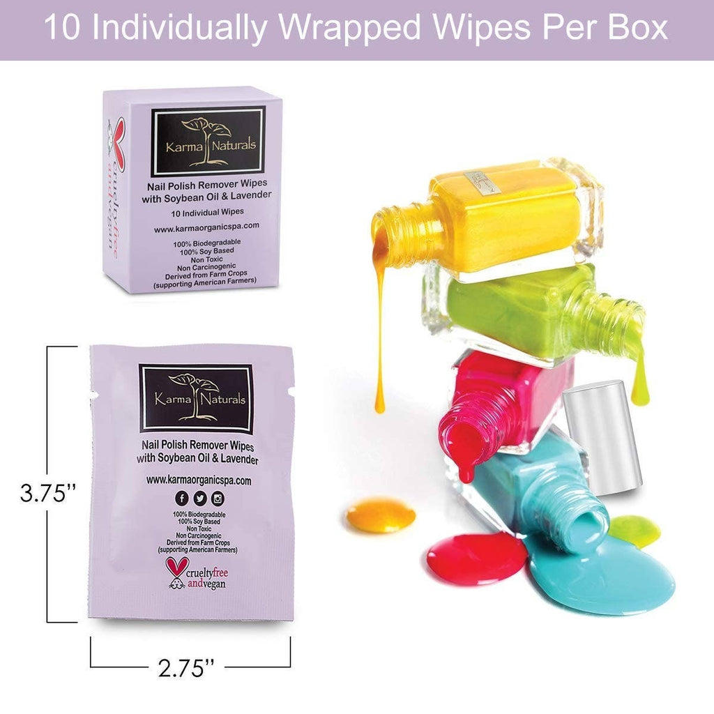 Karma Organic spa - Lavender Nail Polish Remover Wipes - 1 pack