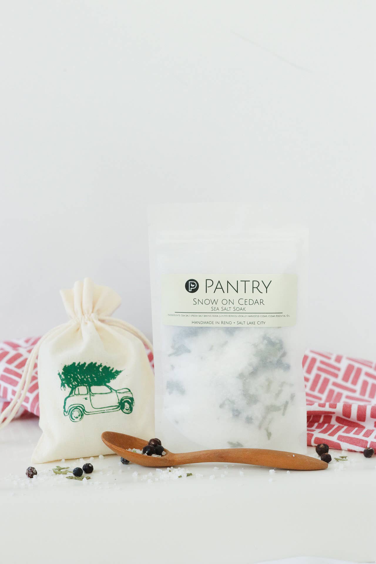 Snow on Cedar Sea Salt Soak - Cedar + Juniper Bath Salts