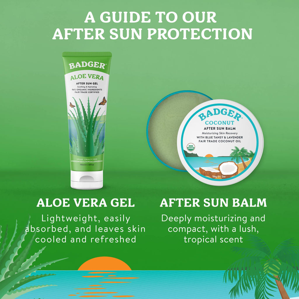 Badger - Badger Aloe Vera Gel for Face & Body, Sunburn Relief