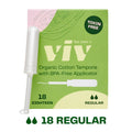 Viv Organic Cotton Tampons - 100% Toxin-Free, BPA-Free