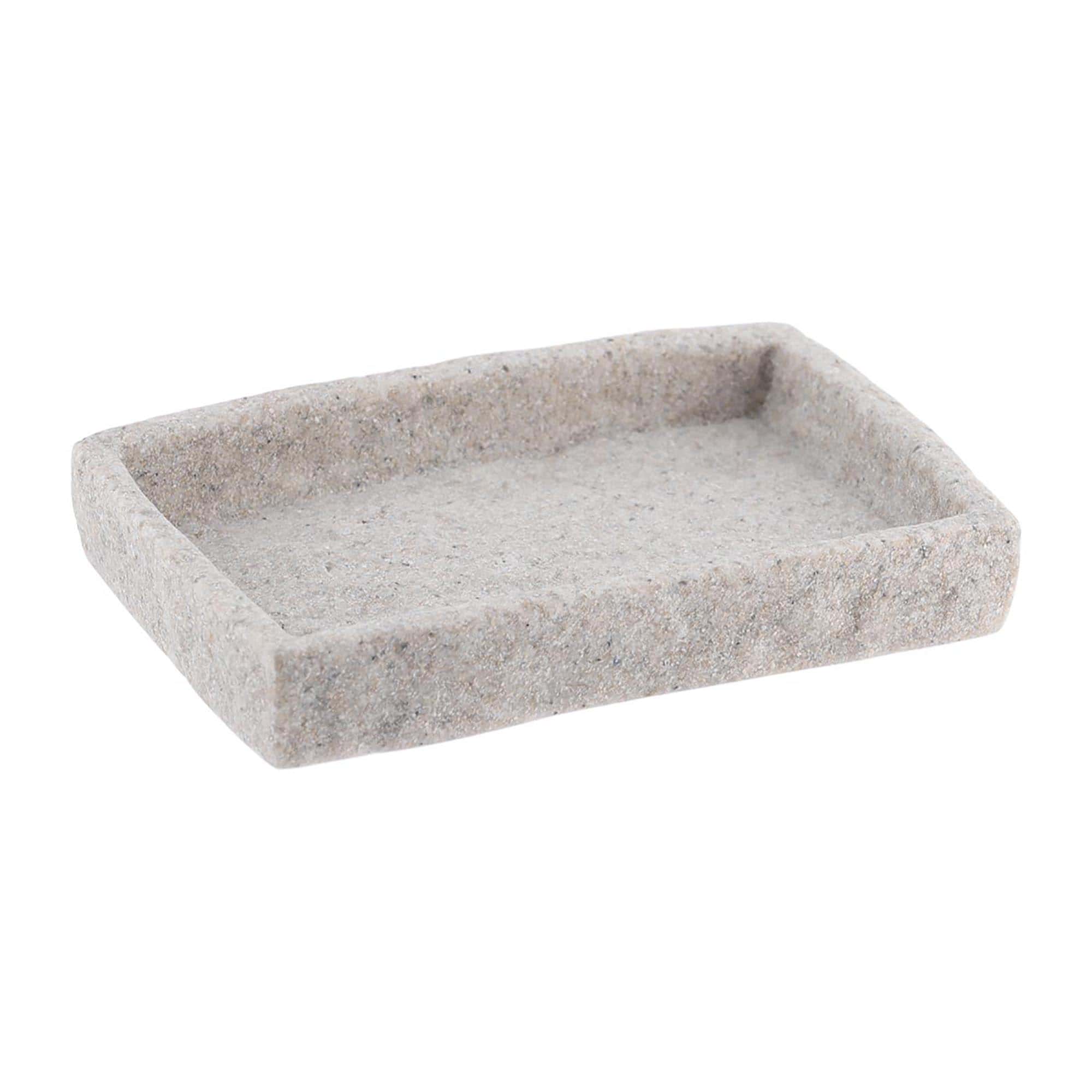 Stone-Effect Soap Dish Holder Resin Tray