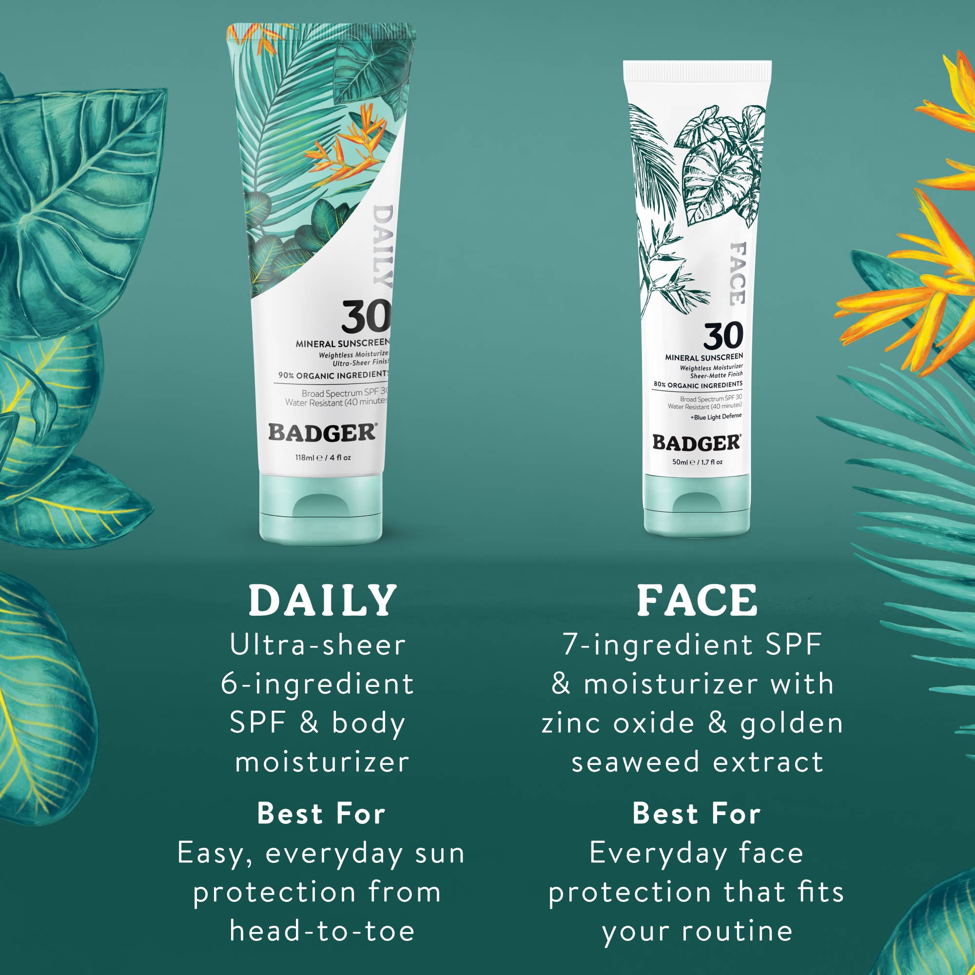 Badger - Badger Mineral Daily Sunscreen SPF 30, with Zinc Oxide