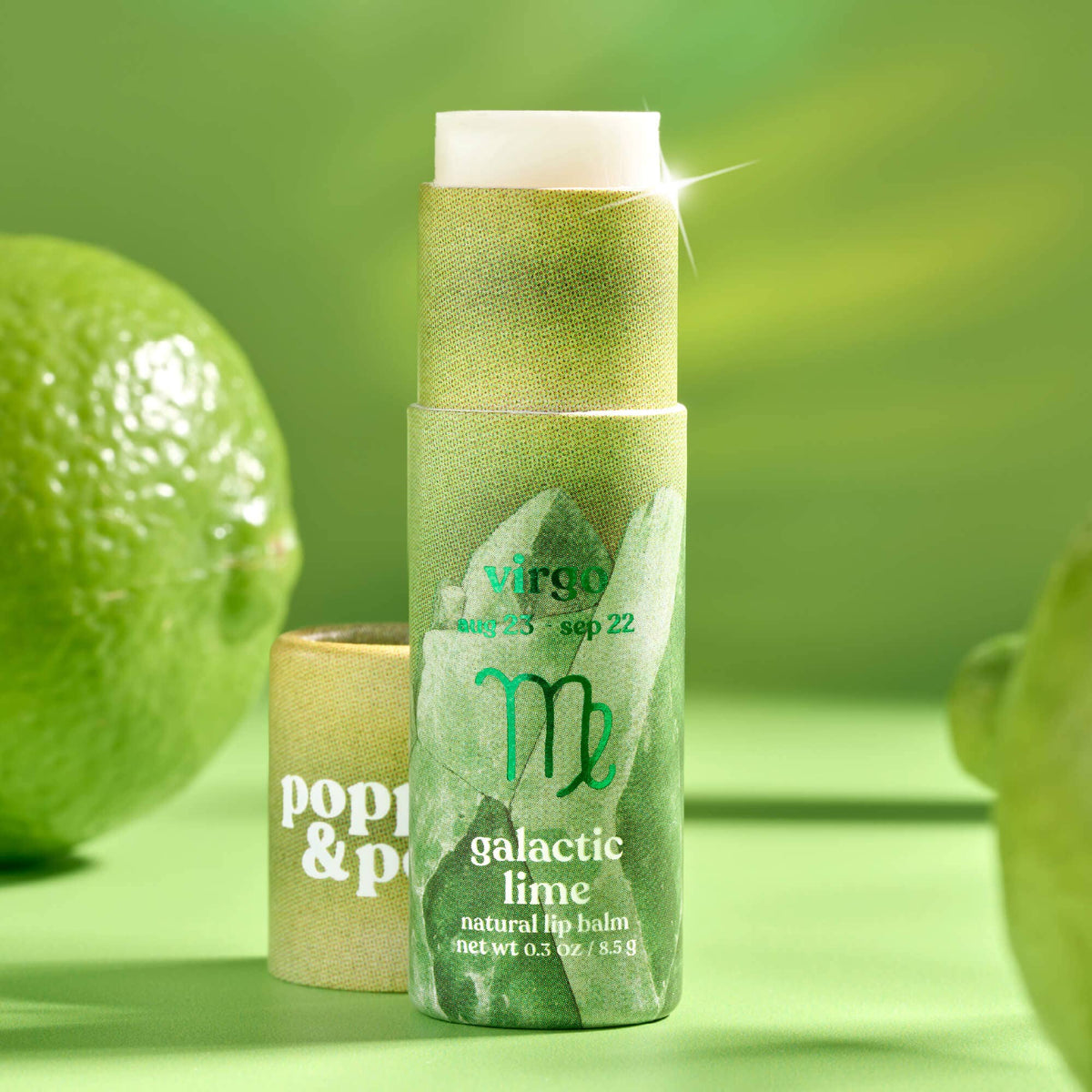 Poppy & Pout - Lip Balm, Zodiac, Virgo Galactic Lime
