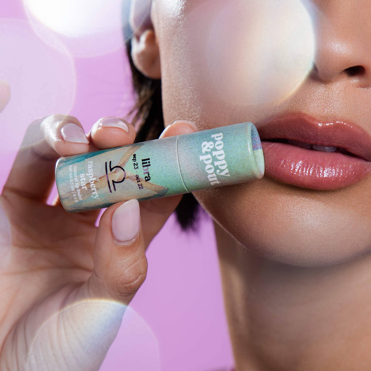 Poppy & Pout - Lip Balm, Zodiac, Libra Raspberry Star