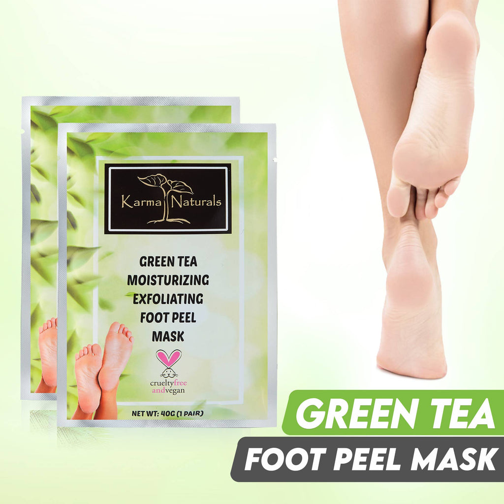 Foot Peel Mask 2 Pack –Green Tea Foot Mask Peel 100% Organic