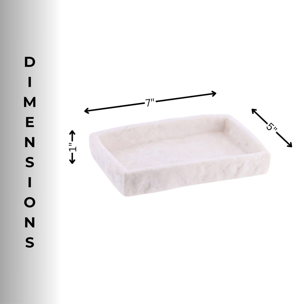 Stone-Effect Soap Dish Holder Resin Tray