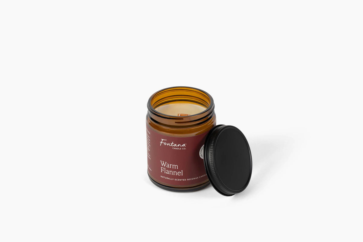 Fontana Candle Co. - Warm Flannel Beeswax & Essential Oil Jar Candle: Non-Toxic