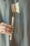 No Tox Life - CASA AGAVE® Long Handle Dish Brush White Teak - No Tox Life