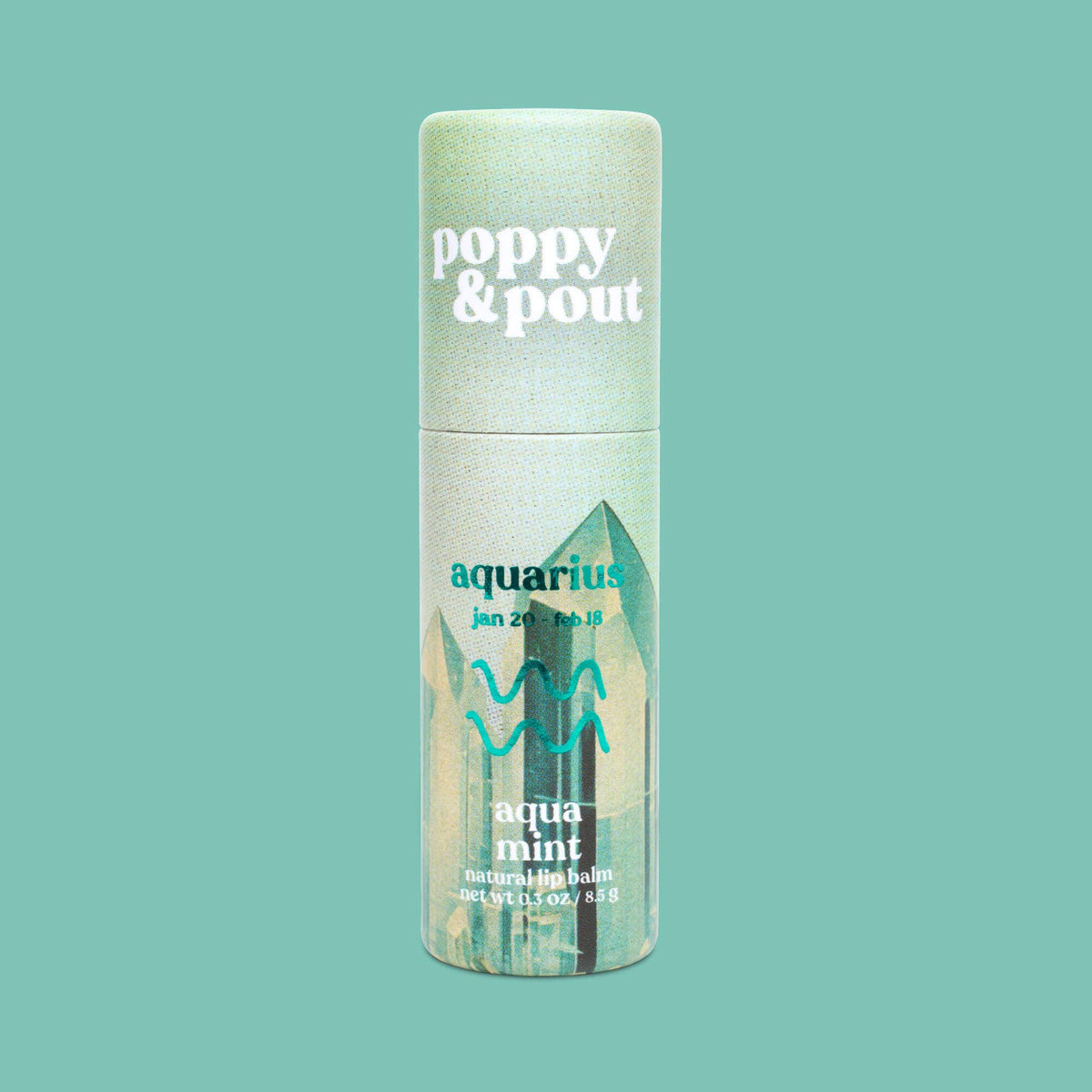 Poppy & Pout - Lip Balm, Zodiac, Aquarius Aqua Mint