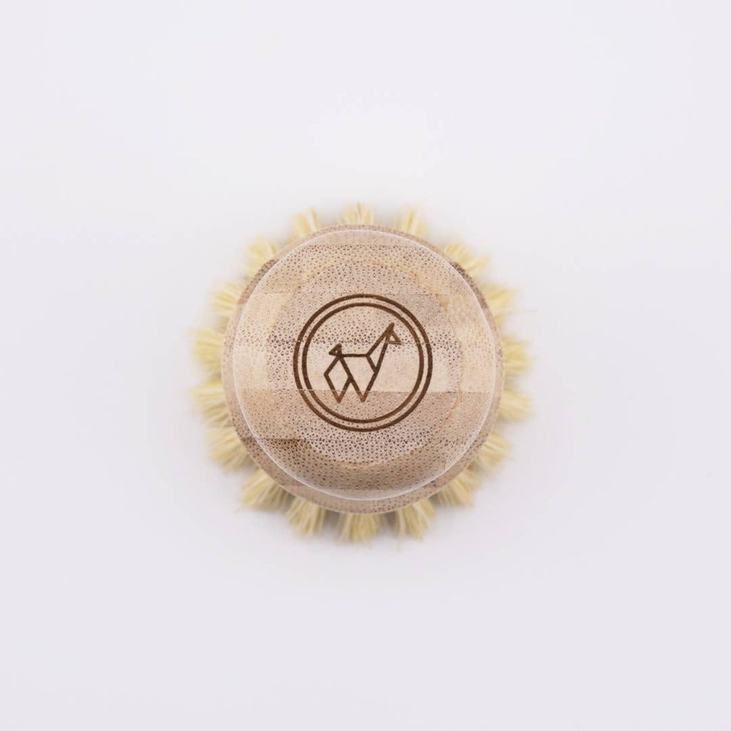 Green Llama - Dish Scrub Brush (Bamboo & Sisal) with Llama Logo - 6Ct