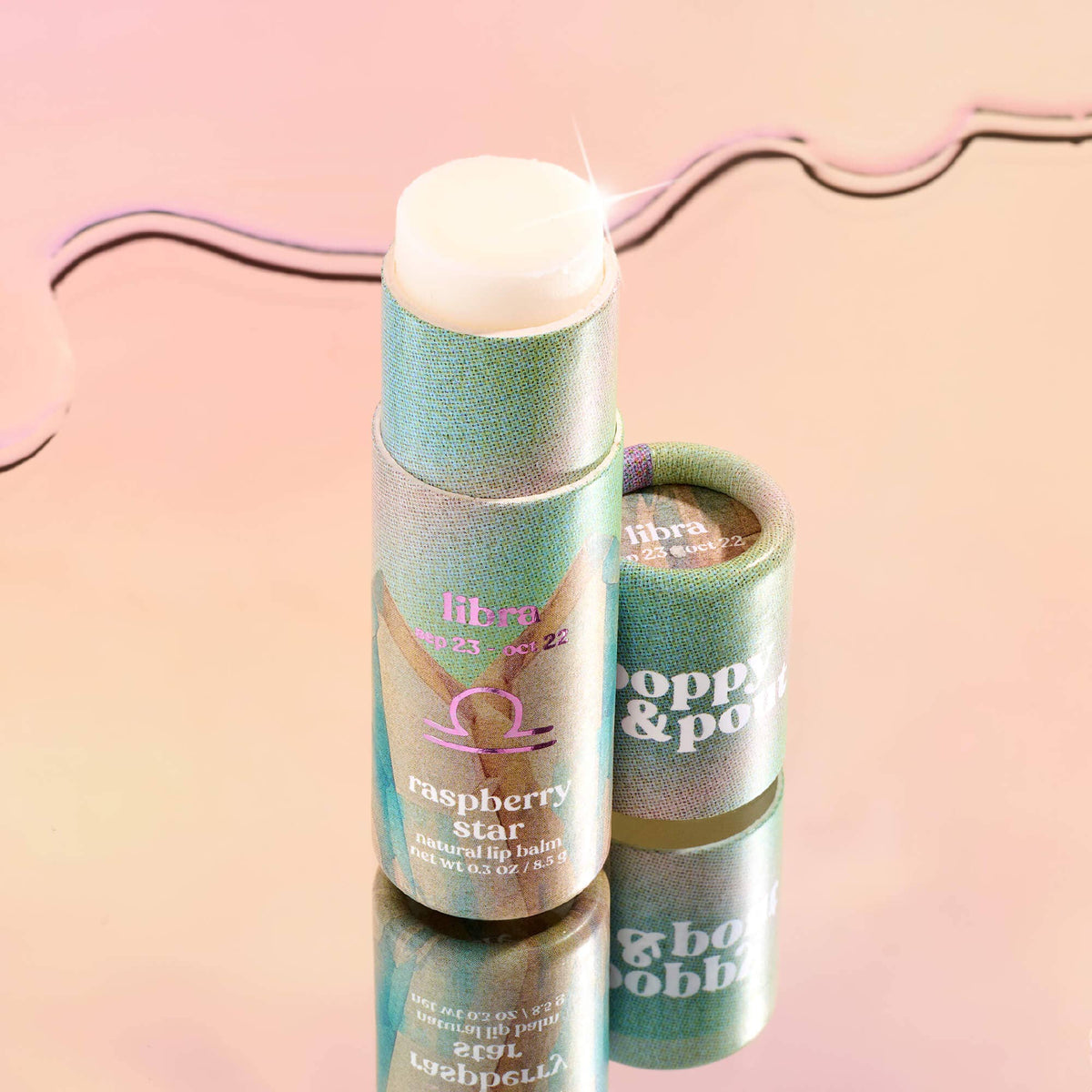 Poppy & Pout - Lip Balm, Zodiac, Libra Raspberry Star