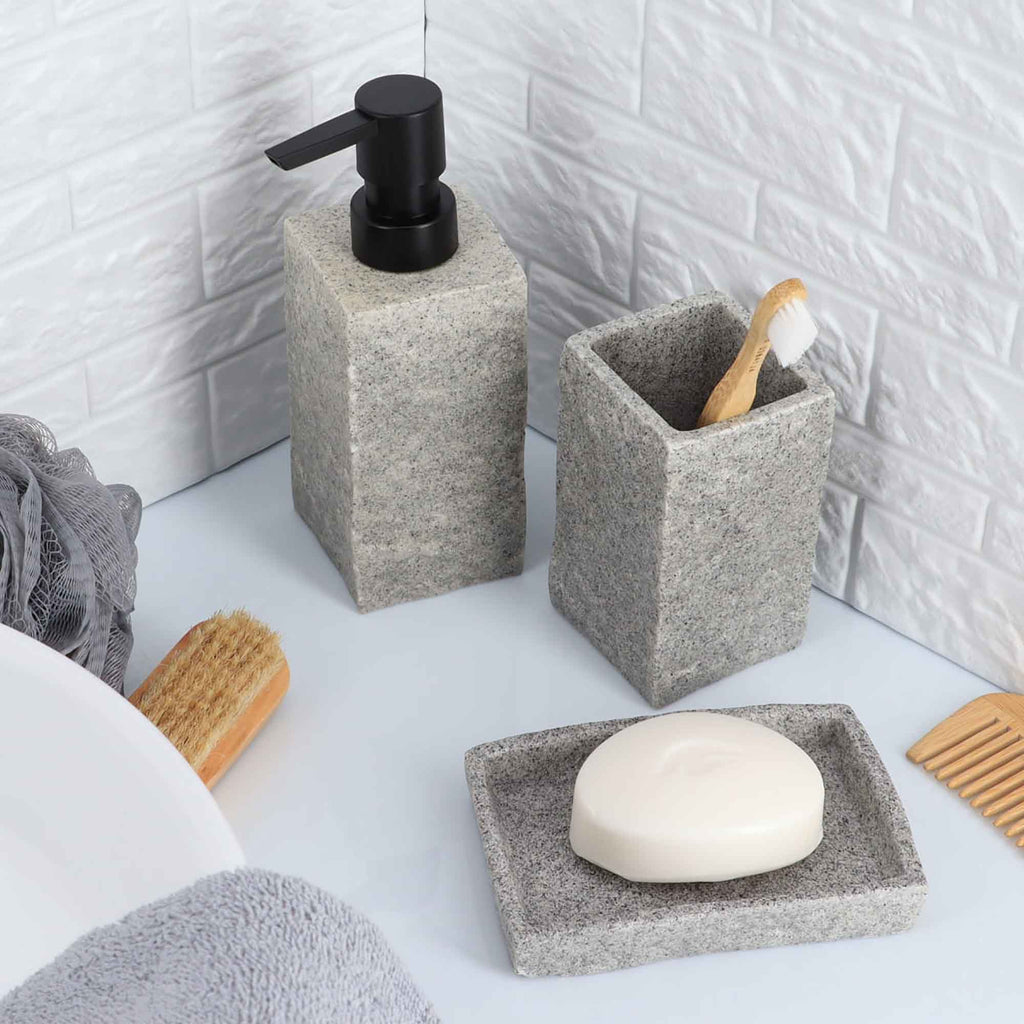 Stone-Effect Soap Dish Holder Resin Tray