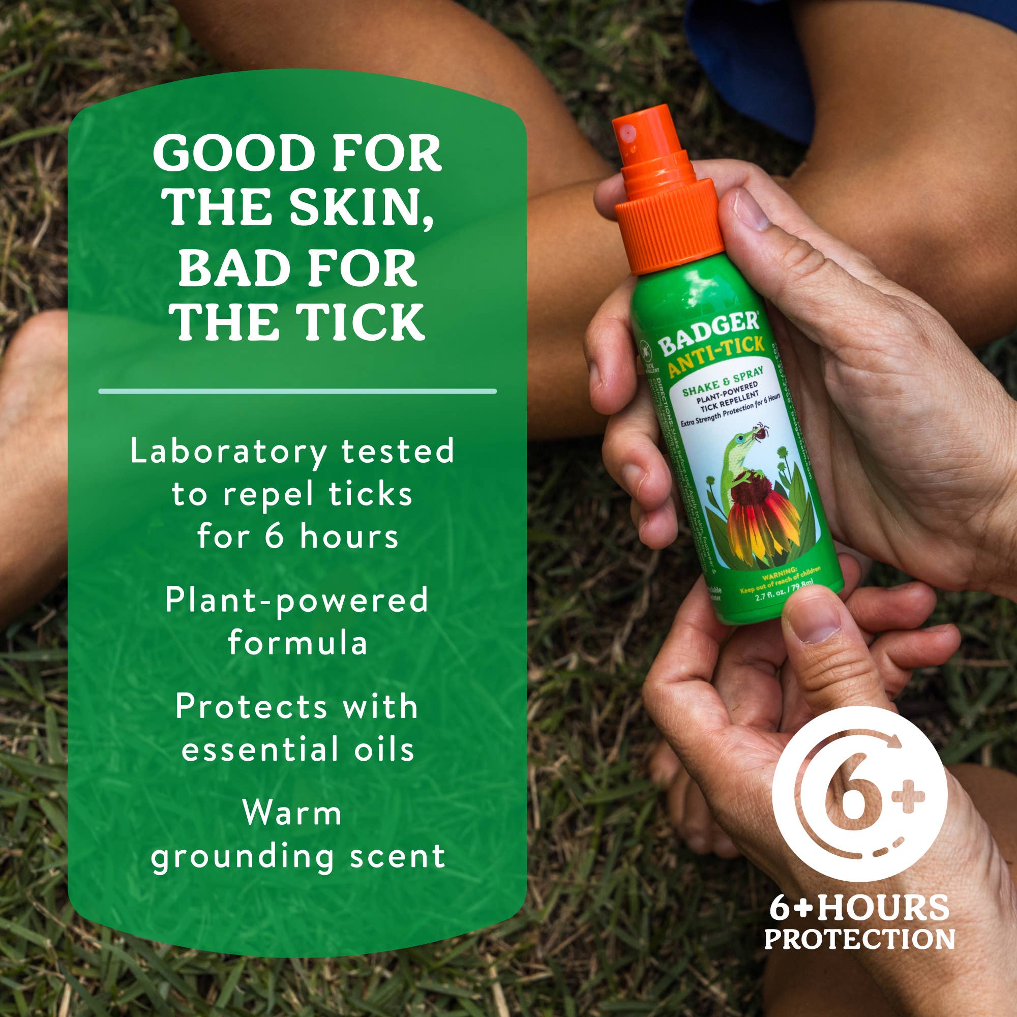 Badger - Badger Tick Spray, All Natural Tick Repellent, Deet-Free