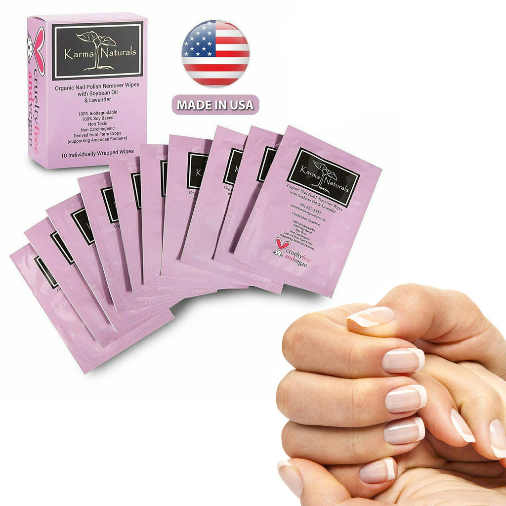 Karma Organic spa - Lavender Nail Polish Remover Wipes - 1 pack
