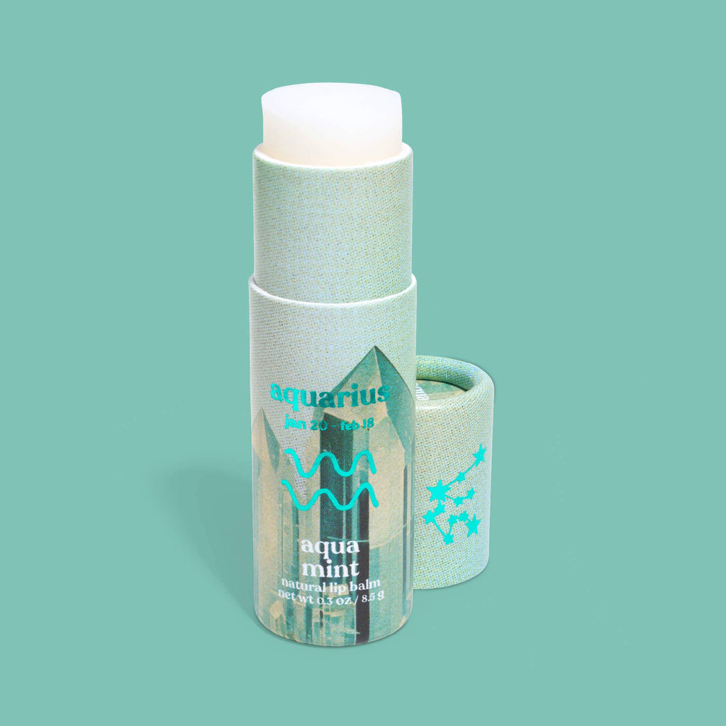 Poppy & Pout - Lip Balm, Zodiac, Aquarius Aqua Mint