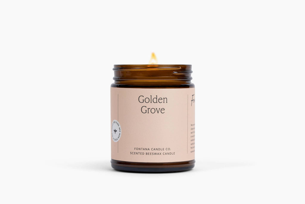 Fontana Candle Co. - Golden Grove Essential Oil Beeswax Jar Candle: Non-Toxic