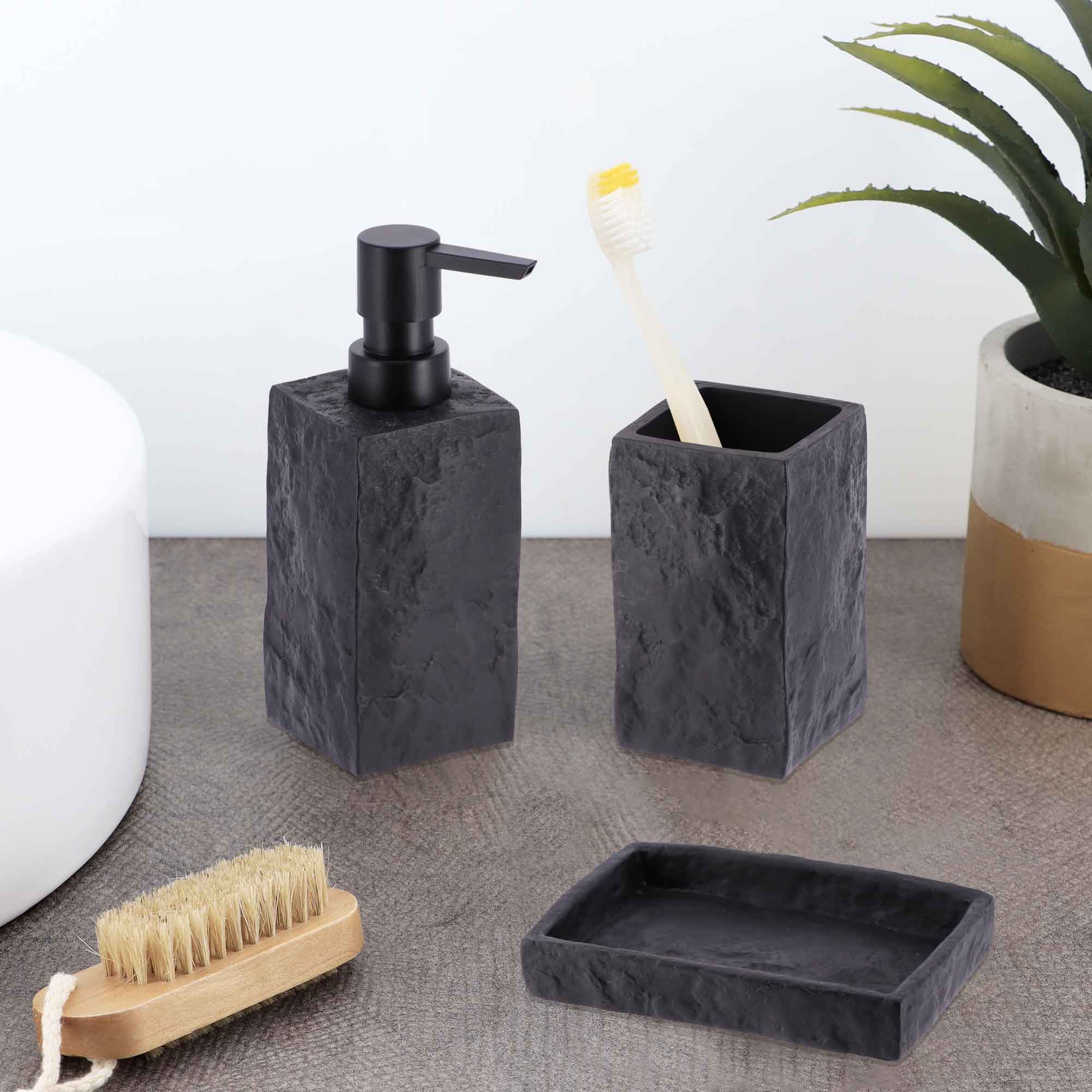 Stone-Effect Soap Dish Holder Resin Tray