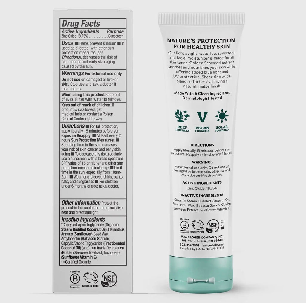 Badger Face Mineral Sunscreen - 30 SPF