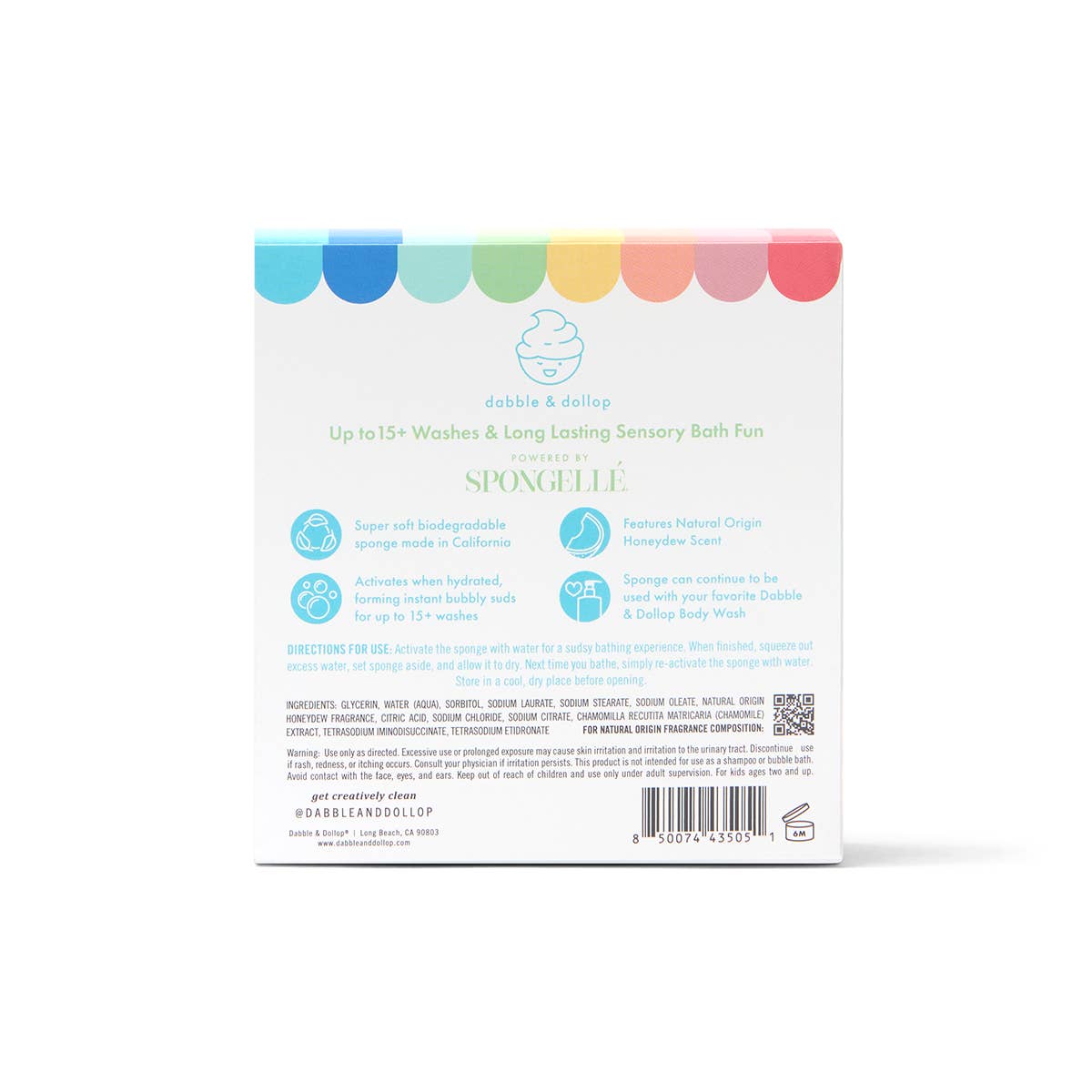 Dabble & Dollop® - Sponge Pop® Sponge with Built-In Body Wash - Honeydew