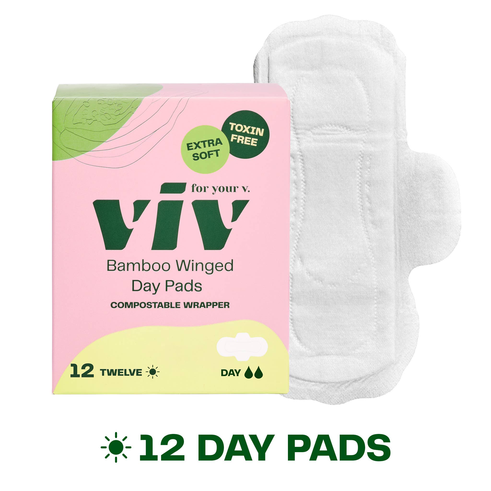 Viv Bamboo Winged Pads - Plant-Based Day & Night Pads