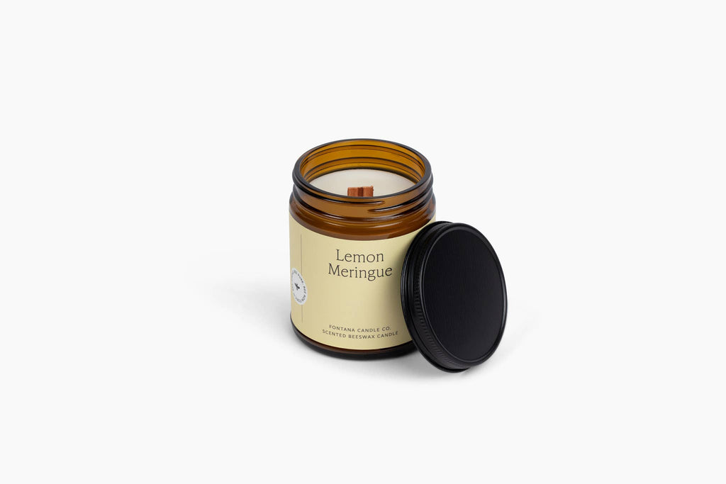 Fontana Candle Co. - Valley Junction - Lemon Meringue Essential Oil Beeswax Jar Candle: Non-Toxic