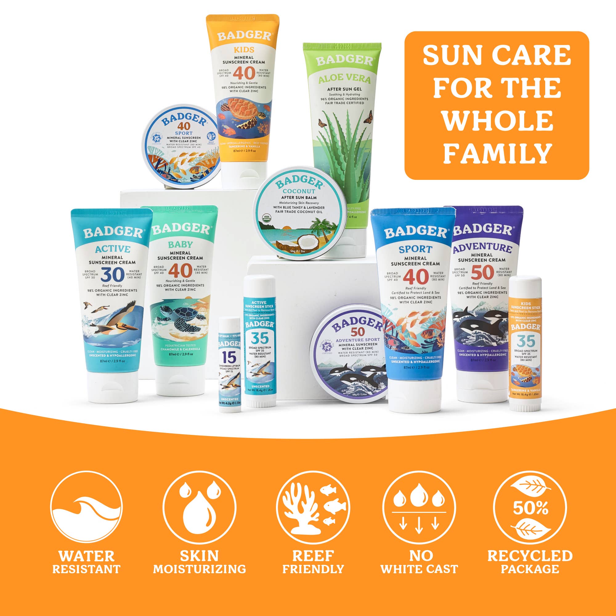 Badger - Badger Kids Mineral Sunscreen Cream SPF 40, with Zinc Oxide