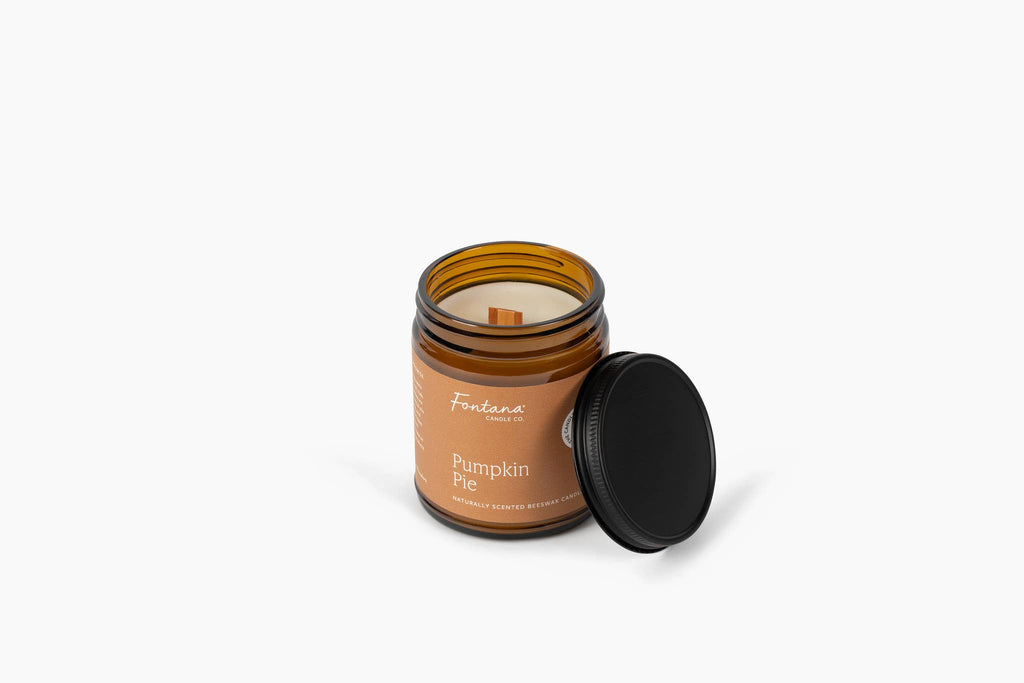 Fontana Candle Co. - Pumpkin Pie Essential Oil Beeswax Jar Candle: Non-Toxic