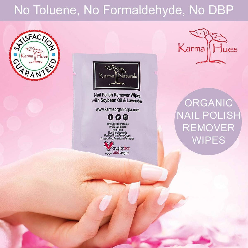 Karma Organic spa - Lavender Nail Polish Remover Wipes - 1 pack