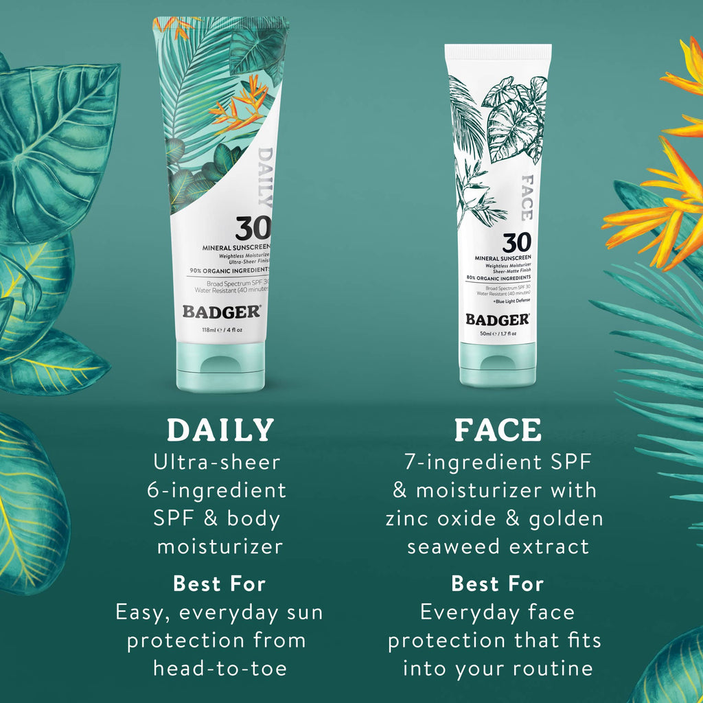 Badger - Badger Mineral Face Sunscreen SPF 30, with Zinc Oxide